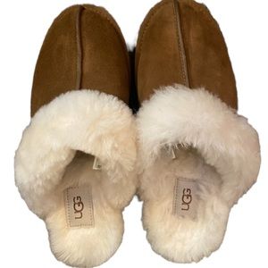 UGG® Disquette Suede Fur Flatform Slides